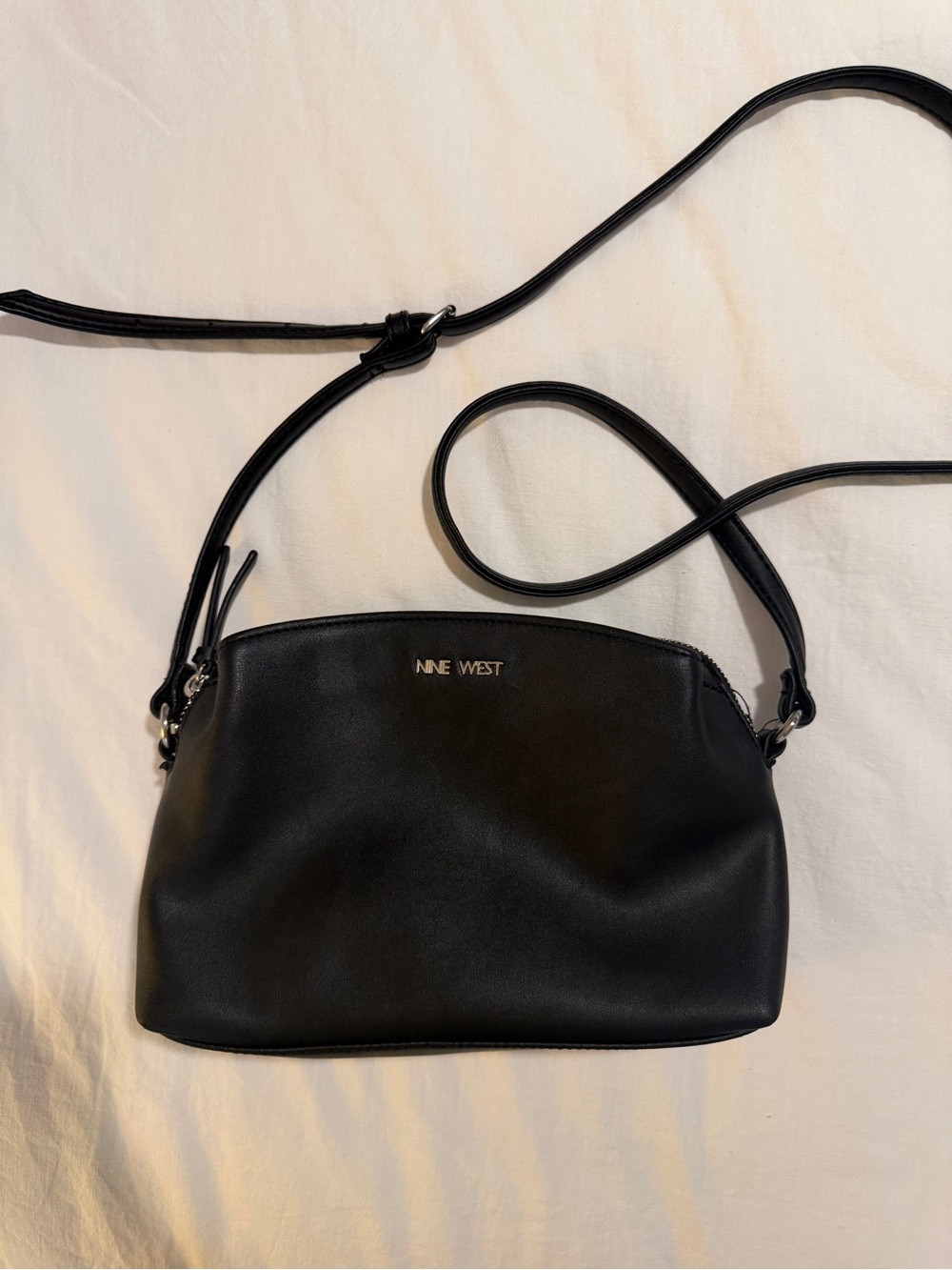 Nine West Black Smooth Leather Crossbody